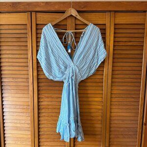 BLUE ISLAND | Striped Blue Beach Coverup